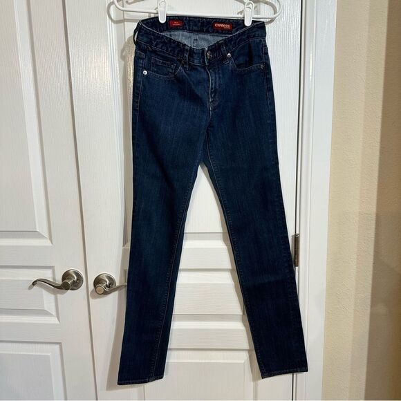 💚 A20-Express Mia Ultra Skinny Womens Size 0R Dark Wash Denim Skinny Jeans - Picture 1 of 5